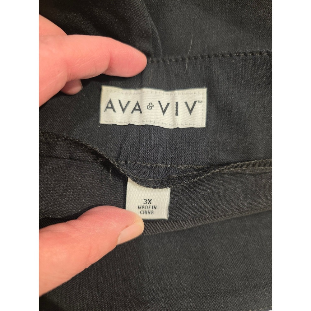 Ava & Viv Womens Black Pull On Ankle Pants Stretch Trousers 3X - Picture 8 of 9